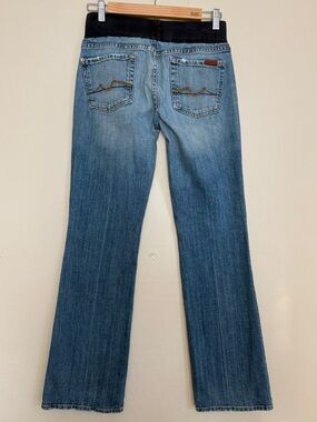 A Pea in the Pod 7FAM Light Y2K Maternity Jeans Low Rise Under Belly Small